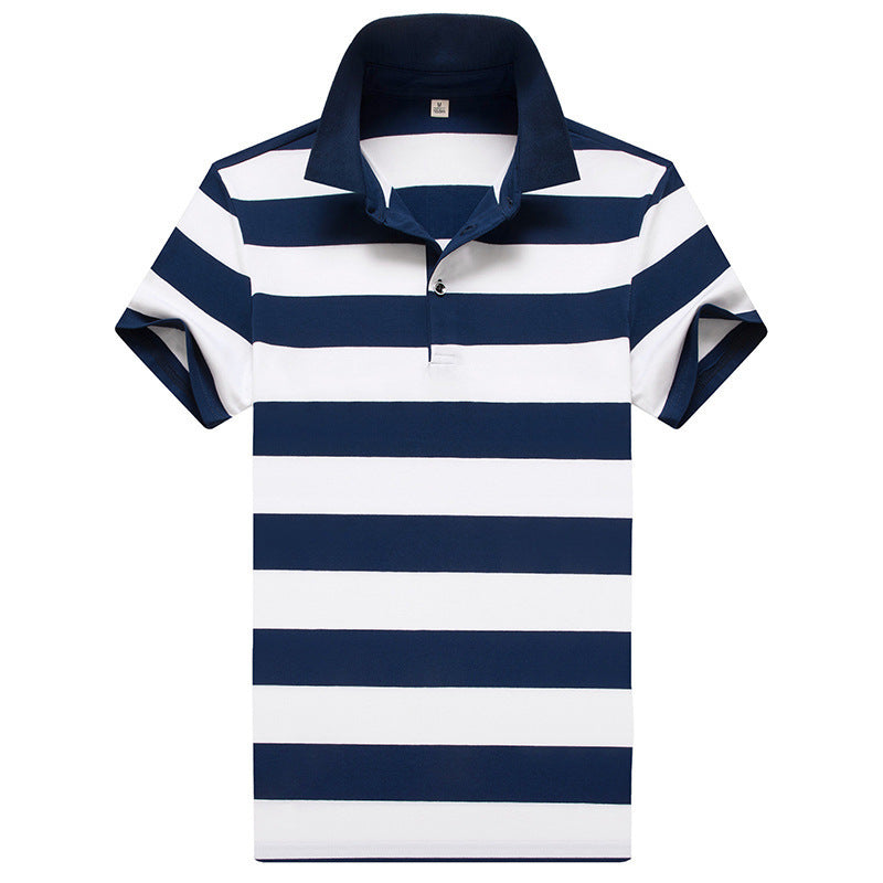 Casual Striped Half Sleeve T-shirt Men's Top