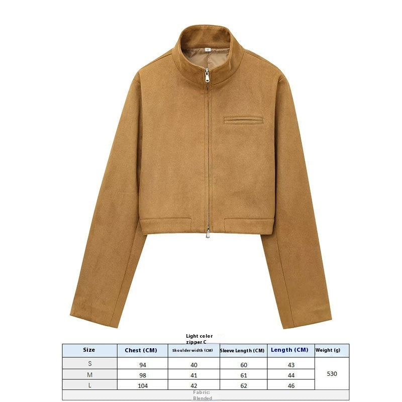 Suede Texture Effect Coat Beauty Clothing