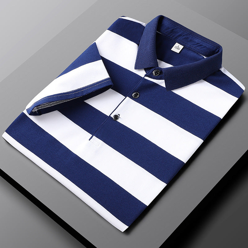Casual Striped Half Sleeve T-shirt Men's Top