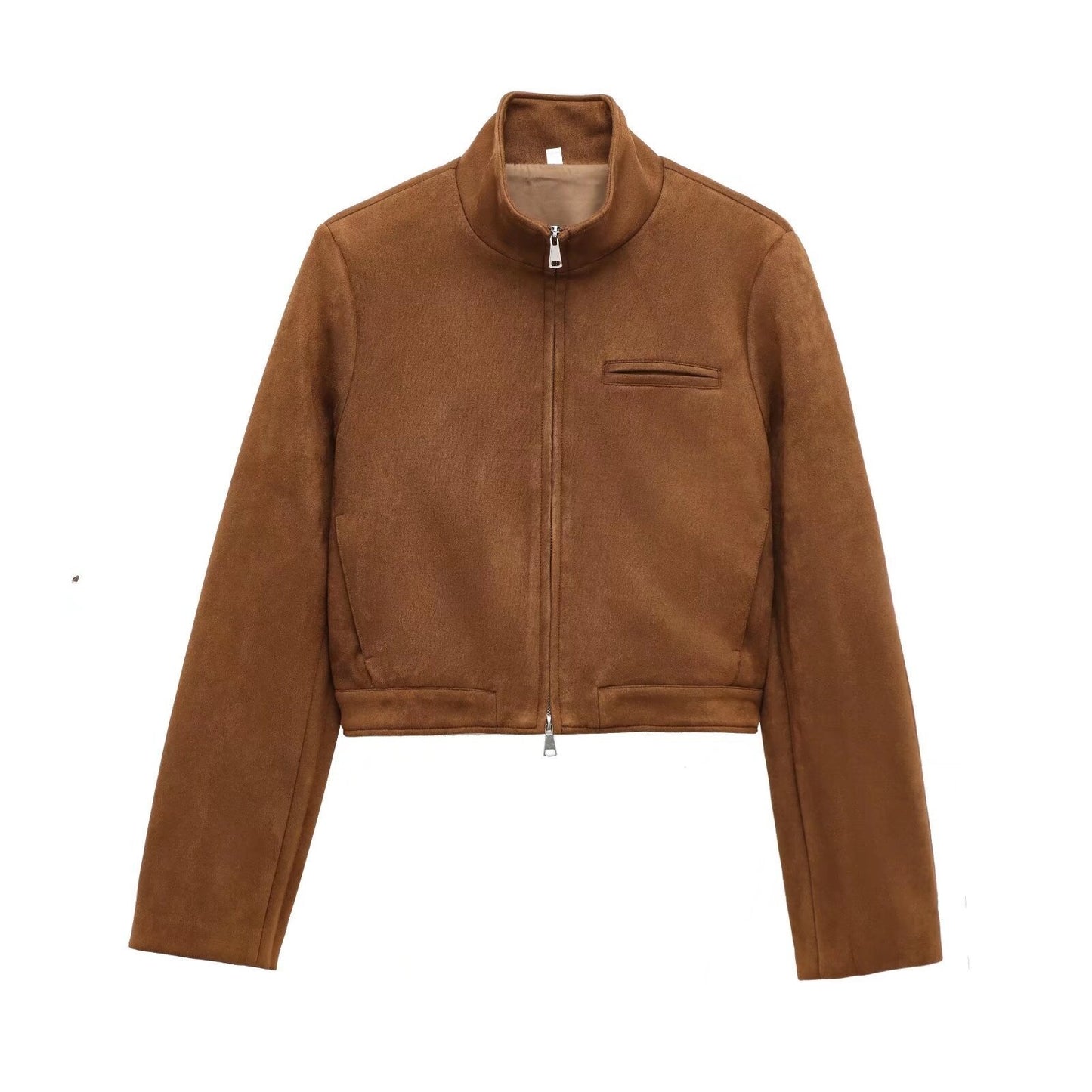 Suede Texture Effect Coat Beauty Clothing