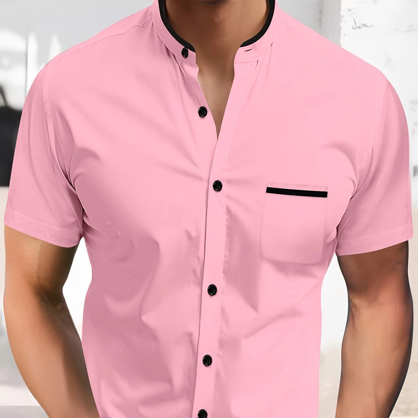 Solid Color Shirt Summer New Button Short Sleeve