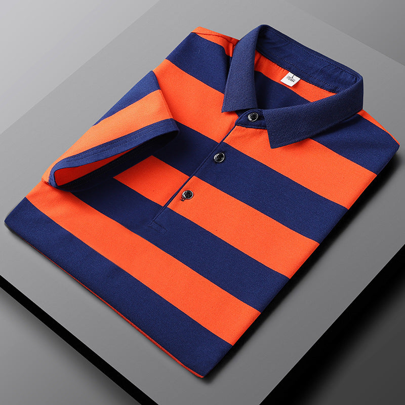 Casual Striped Half Sleeve T-shirt Men's Top
