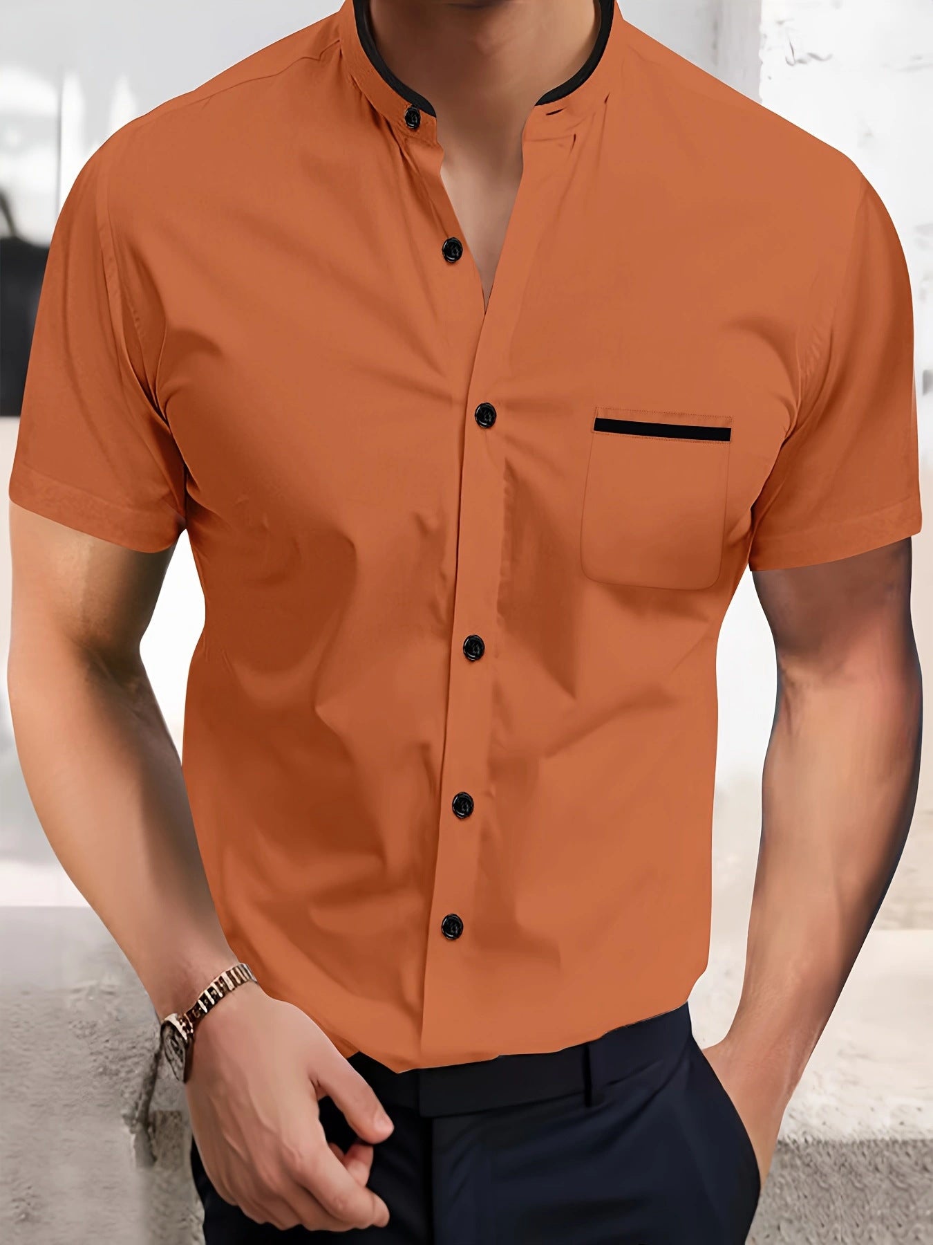 Solid Color Shirt Summer New Button Short Sleeve