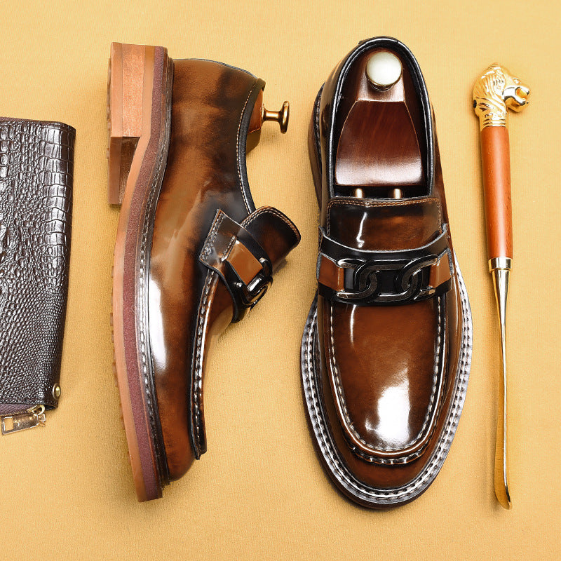Business Casual Loafers Horsebit Buckle British Style