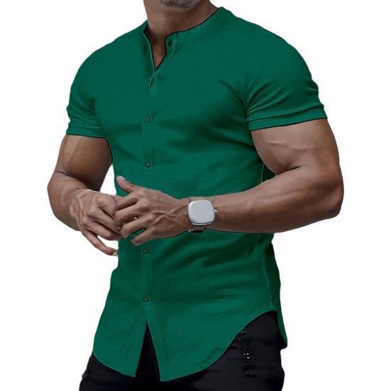Solid Color Shirt Summer New Button Short Sleeve