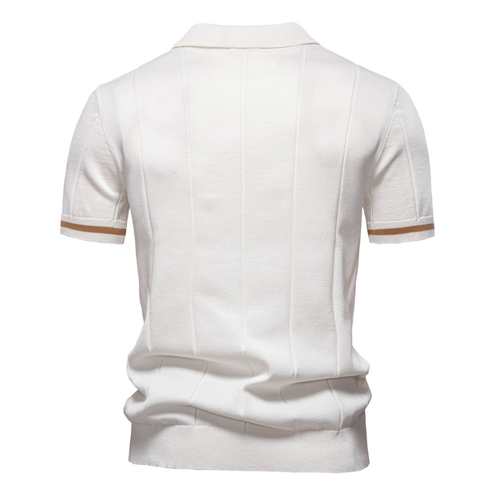 Men's Business Casual Woolen Polo Shirt