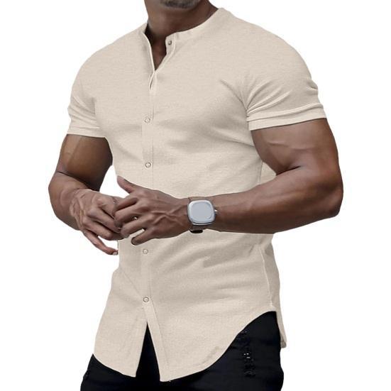 Solid Color Shirt Summer New Button Short Sleeve