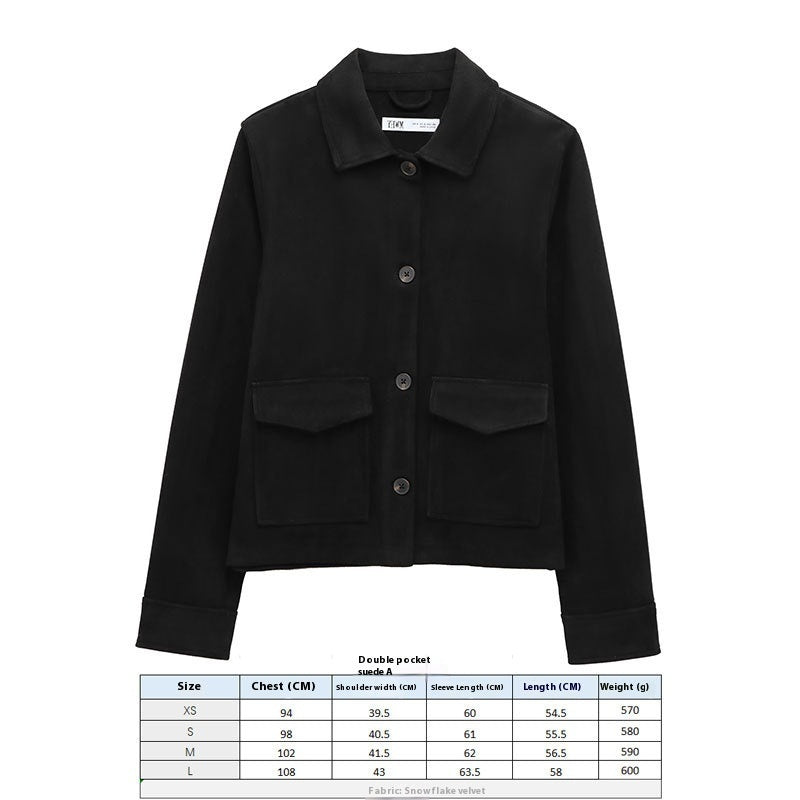 Suede Texture Effect Coat Beauty Clothing