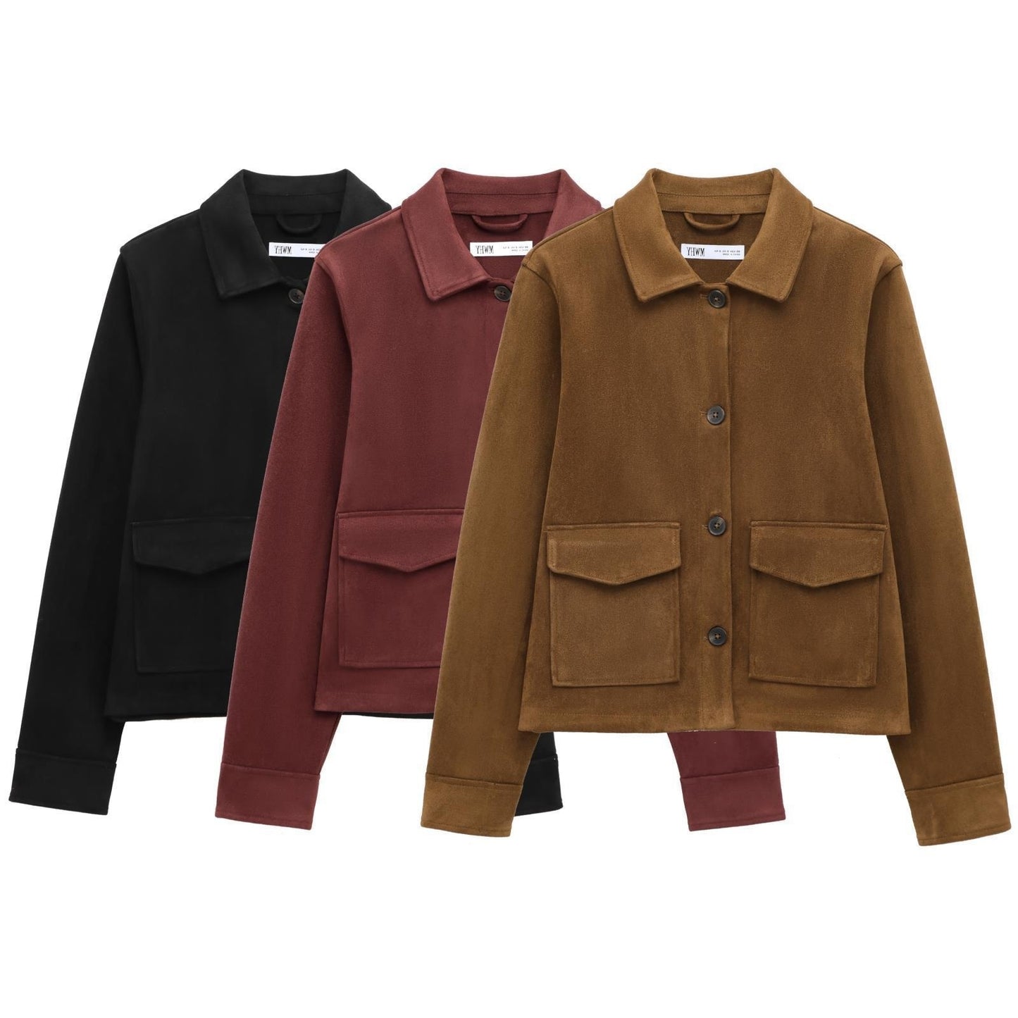 Suede Texture Effect Coat Beauty Clothing