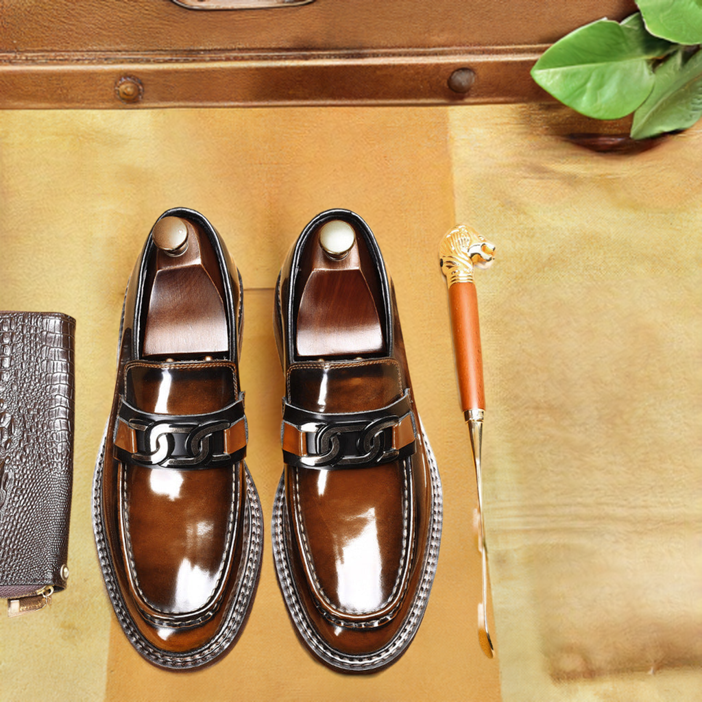 Business Casual Loafers Horsebit Buckle British Style