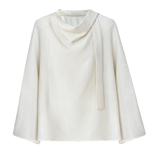 Retro Elegant Ribbon Texture Shirt For Women
